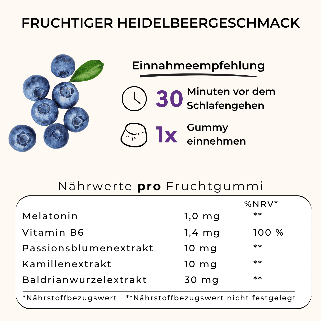 Melatonin Bärchen mit Heidelbeere hochdosiert