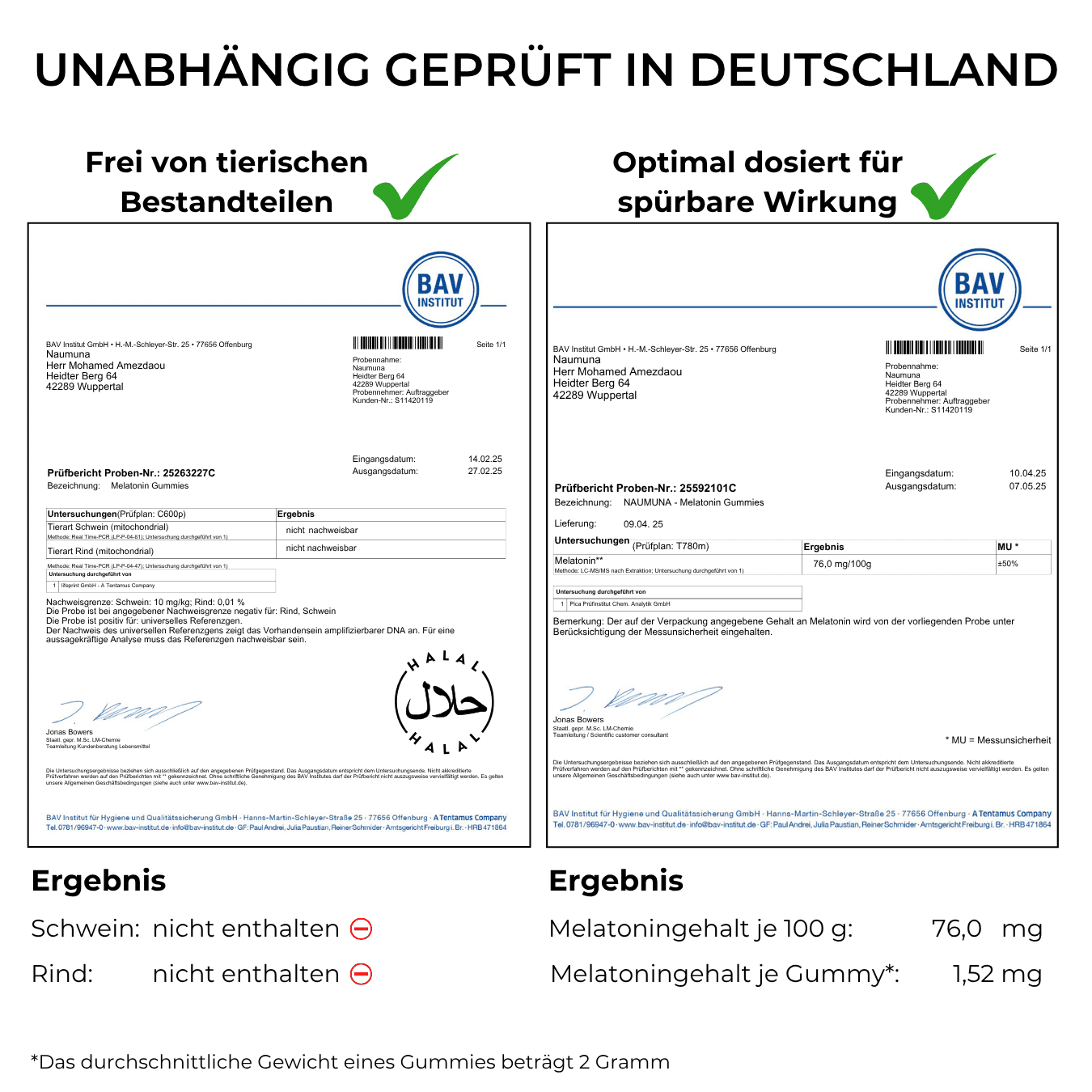 Vitamin Gummies laborgeprüft und Halal