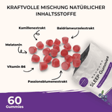 Melatonin Gummibärchen mit Baldrian und Vitamin B6
