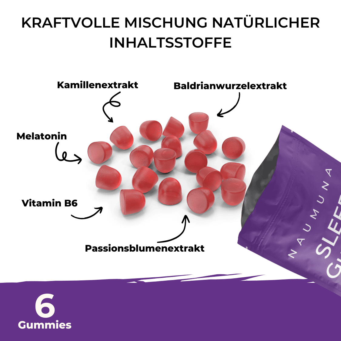 Fruchtige Gummies mit Baldrian