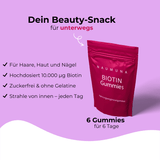 Zuckerfreie Biotin Gummies für Haare, Haut und Nägel