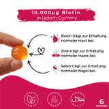 Hochdosierte Biotin, Zink, Selen Gummies, Für unterwegs